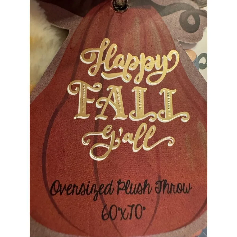 🎃NEW Pumpkin Kisses and Harvest Wishes Oversized‎ Plush Throw 60” x 70” PERFECT